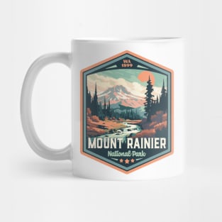 Mount Rainier National Park Vintage WPA Style National Parks Art Mug